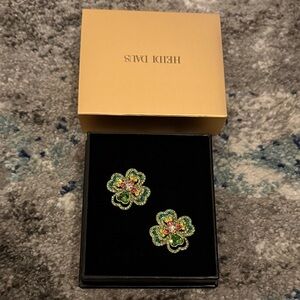 Heidi Daus Multicolor Floral Earrings omega